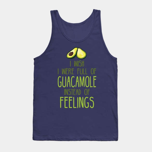 i wish i were full of GUACAMOLE instead of FEELINGs Tank Top by FandomizedRose